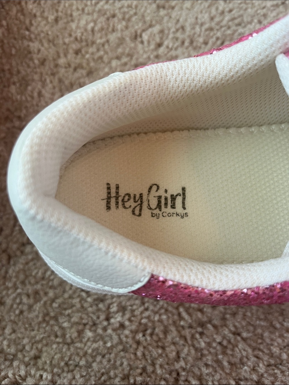 Hey Girl by Corkys Glaring Pink Glitter Sneakers - Picture 6 of 9